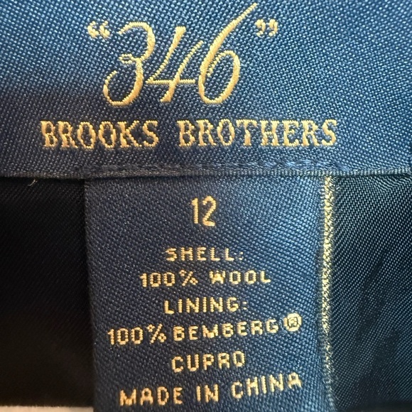 Brooks Brothers 346 Black Wool Windowpane Jacket Size 12 - Picture 2 of 5